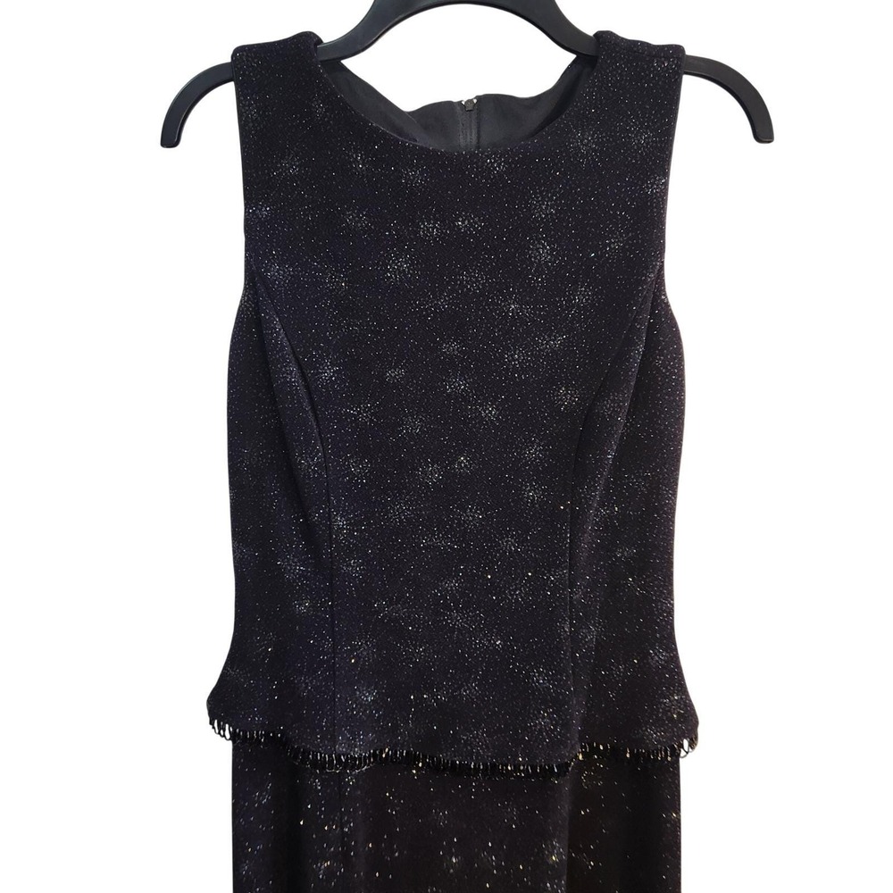 Scott McClintock Millennium 2000 Black Sparkle Beaded Evening Gown Vintage Sz 6